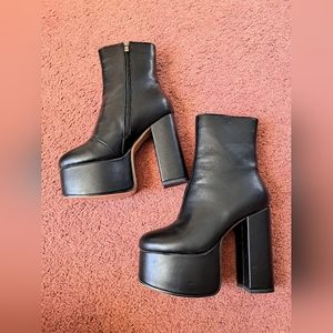 Nasty Gal Black Platform Boots Size 8
